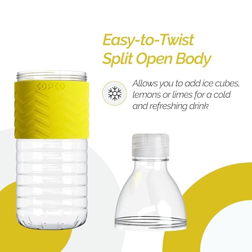 Copco Hydra 16.9 oz Water Bottle with Leak-Proof Lid - Tritan Reusable with Textured Grip Sleeve - BPA-Free, Shatter-Resistant, Dishwasher Safe for Travel, Gym, Work, Outdoors (Chevron Buttercream) - Image 4