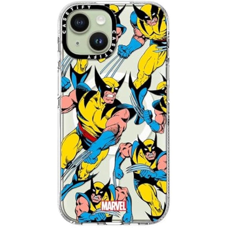 كاستيفي CASETiFY Clear iPhone 15 Case 【Deadpool & Wolverine Co-Lab/Not Yellowing / 6.6ft Drop Protection/Magsafe】 - Wolverine Pattern Case - Clear - Image 3