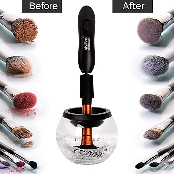 STYLPRO Electric Makeup Brush Cleaner Dryer Cleans and dries thoroughly in 30 seconds with gentle centrifugal technology Suitable for all brush sizes incl vegan cleaner - Image 2