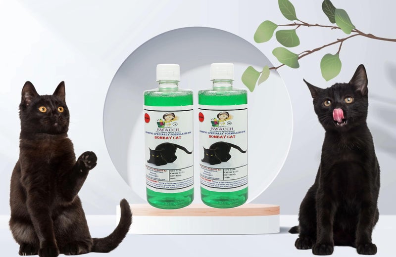 SWACCH Shampoo Specially FORMULATED for Bombay CAT (500ML) (Pack of 2) NEEM ALOVERA - Image 1