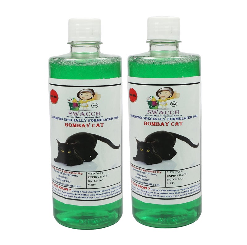 SWACCH Shampoo Specially FORMULATED for Bombay CAT (500ML) (Pack of 2) NEEM ALOVERA - Image 2