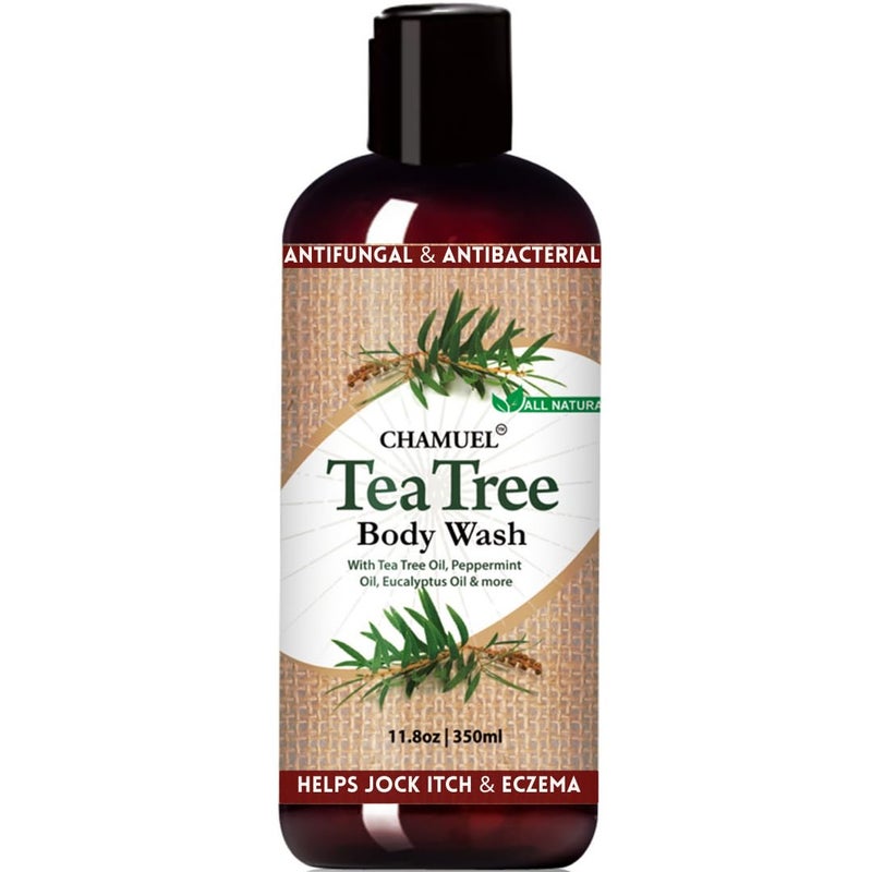 Chamuel Tea Tree Body Wash - Made With Natural Ingredients To Fights Itchy Skin, Body Odor, Athlete's Foot, Jock Itch & Toenails Issues - Organic Scented - Men & Women (11.8oz) - Image 1