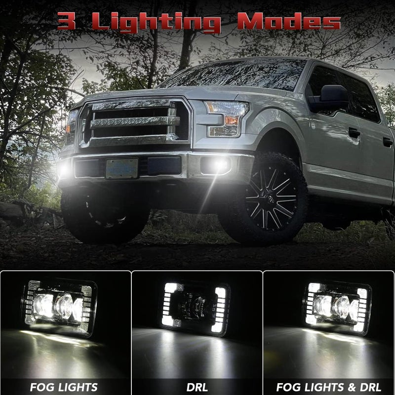 4X4FLSTC DOT Approved LED Fog Lights Assembly with DRL for Ford F150 (2015-2020) - Black - Image 3