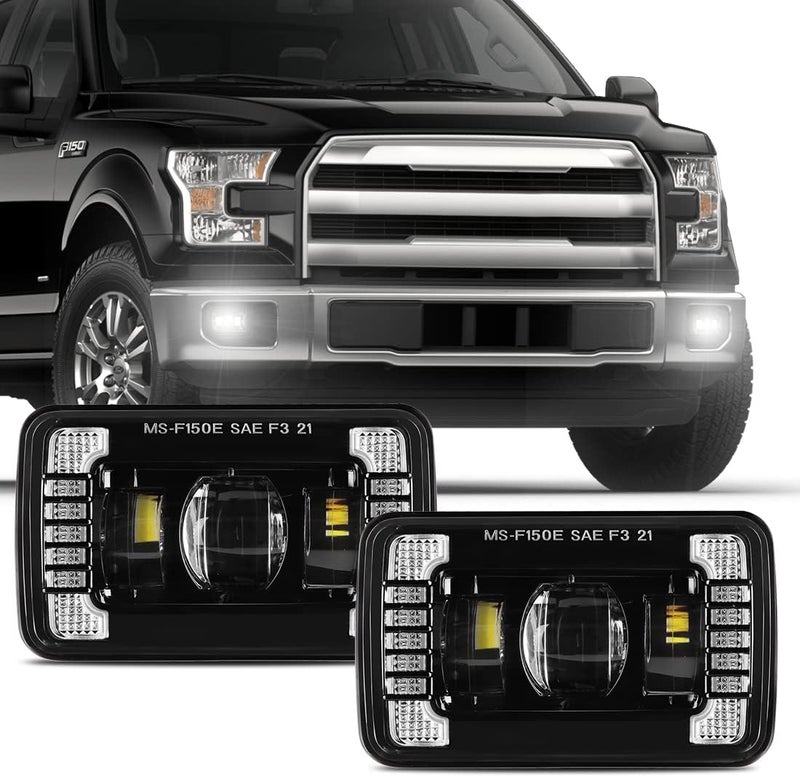 4X4FLSTC DOT Approved LED Fog Lights Assembly with DRL for Ford F150 (2015-2020) - Black - Image 1
