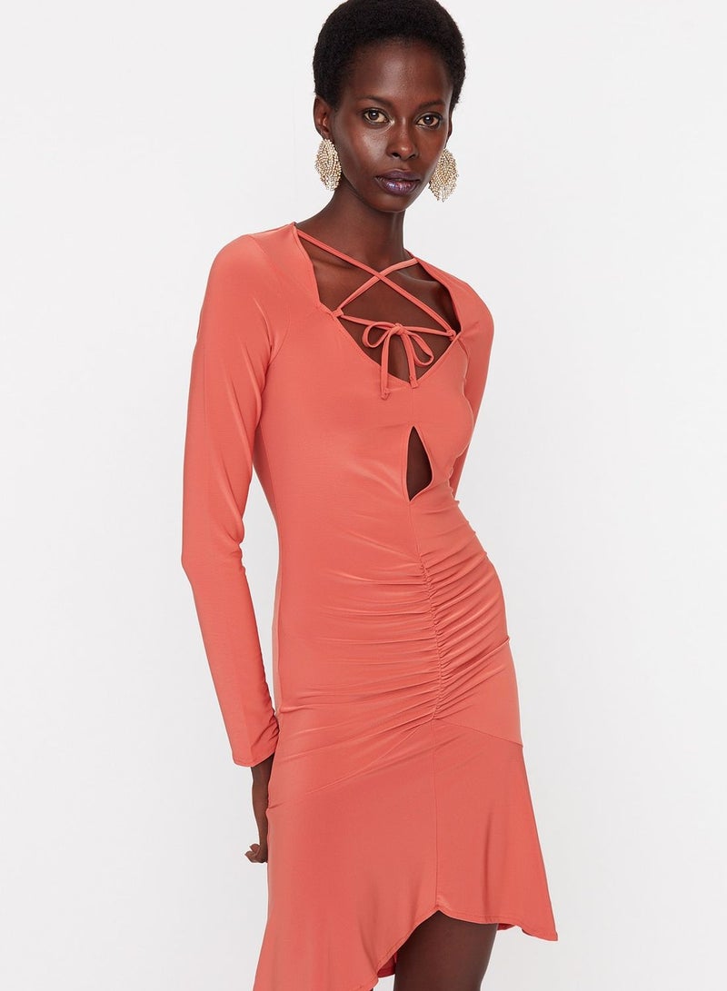 trendyol Ruched Jersey Dress - Image 1