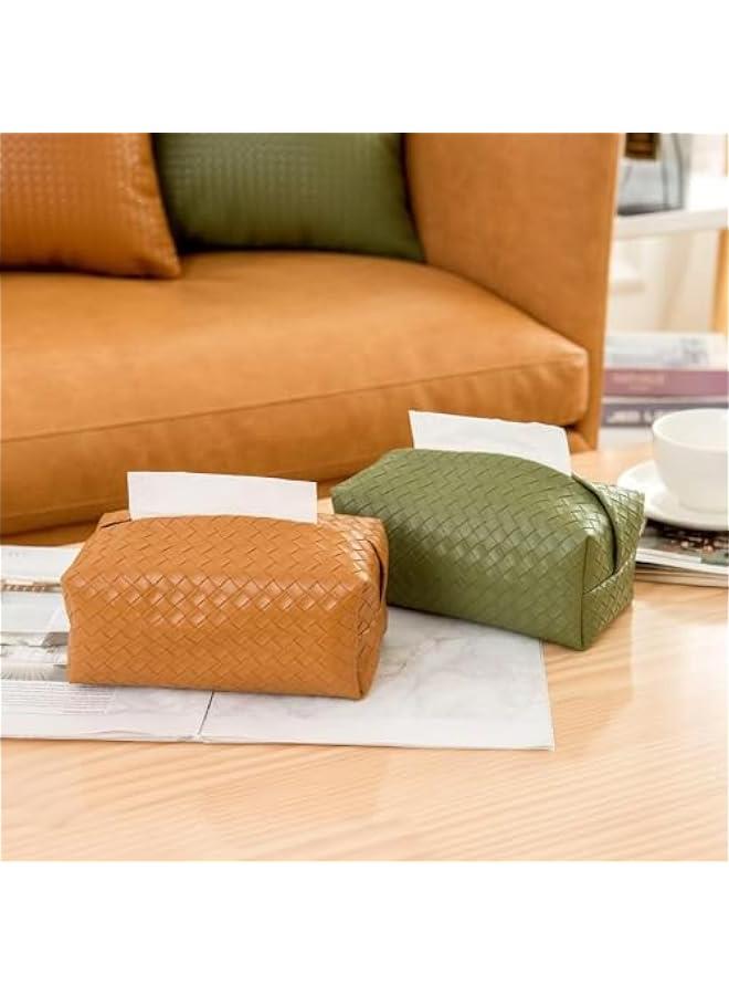 HOOKOR Leather Tissue Box Cover, Tissue Holder for Living Room, Bedroom and Office, Office Desk Tissue Box Cover for Car (Grey) (Black) - Image 4