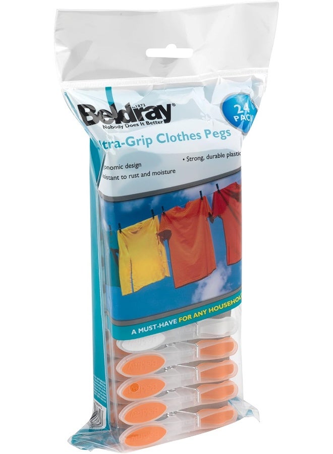 Beldray Beldray Ultra Grip Clothes Garment Indoor/Outdoor Pegs, Resistant To Rust & Moisture, Assorted Colours, 24 Pack - Image 4