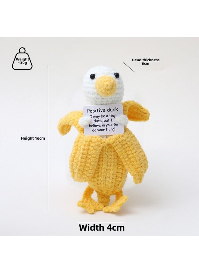 Generic - Handmade Crocheted Wool Doll Product Positive Energy Banana Broccoli Woven Turtle-Color:Fat Bee B Card Holding Flowers - Image 1
