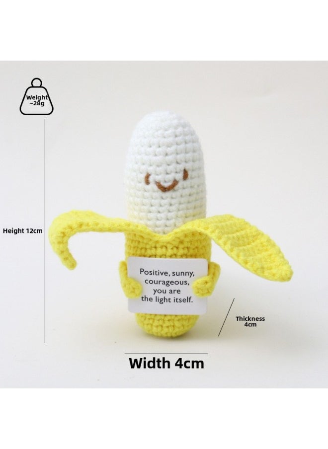 Generic - Handmade Crocheted Wool Doll Product Positive Energy Banana Broccoli Woven Turtle-Color:Fat Bee B Card Holding Flowers - Image 1