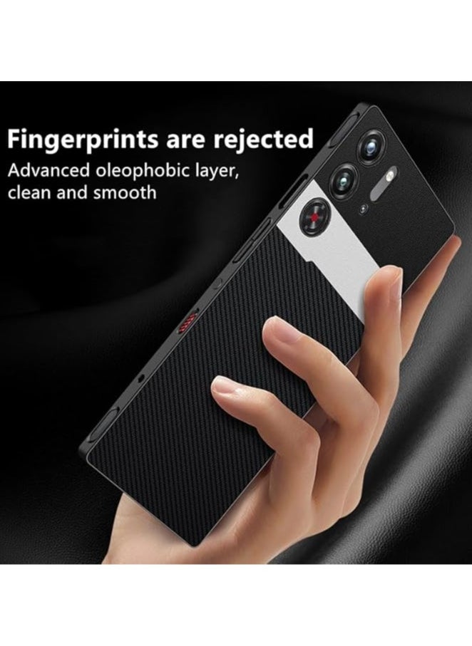 Generic - Carbon Fiber Texture Leather Compatible with ZTE Nubia Red Magic 10 Pro/10 Pro Plus Case Cover Ultra Thin Shockproof Back for Red Magic 10 Pro/10 Pro+ - Image 1