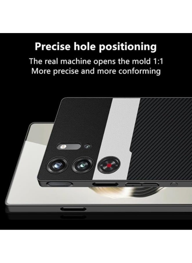 Generic - Carbon Fiber Texture Leather Compatible with ZTE Nubia Red Magic 10 Pro/10 Pro Plus Case Cover Ultra Thin Shockproof Back for Red Magic 10 Pro/10 Pro+ - Image 1