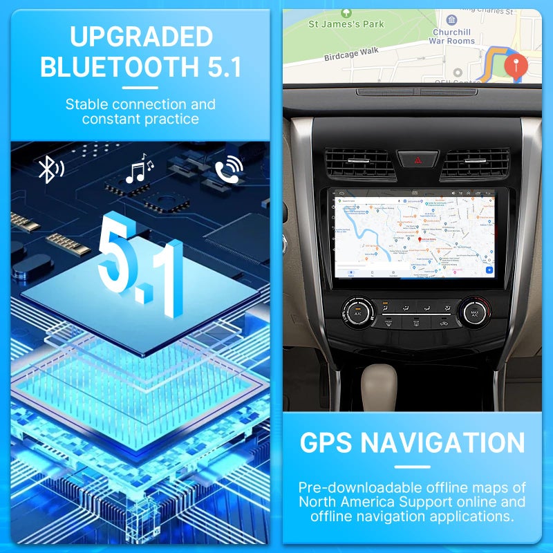 Leadfan Carplay for Nissan Altima 2013 2014 2015 Car Radio Android 12 10.1 inch Touch Screen Stereo for Nissan Altima with Wireless CarPlay Android Auto Head Unit Bluetooth GPS FM SWC Backup Camera - Image 4