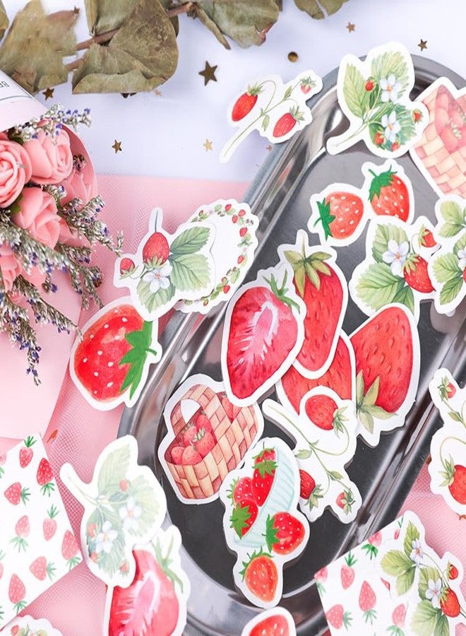 Obujopal Small Strawberry Scrapbook Stickers for Notebook Junk Journal Bujo Diary Planner Card Making Envelope Collage Phone Case Handmade DIY Craft Decoration, 15 Patterns - Image 4