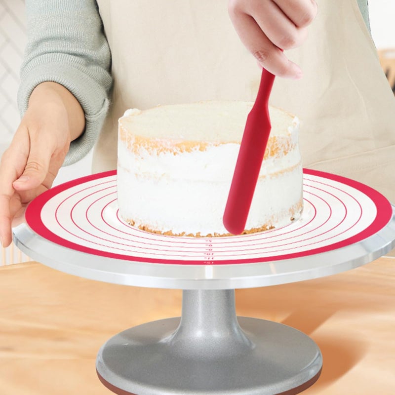 Silicone Baking Mat Set 30cm with Scale Brush Scraper Non Slip Dough Rolling Mat - Image 5