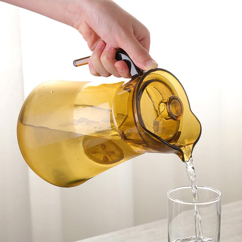 1500ml Tea Color Acrylic Water Pitcher PC Jug Cold Water Kettle Beverage Pitcher Juice Pot for Home Kitchen and Fridge Use - Image 4