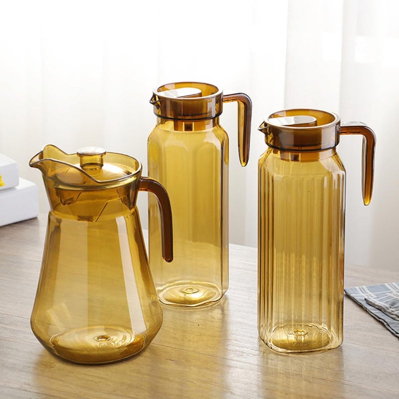 1500ml Tea Color Acrylic Water Pitcher PC Jug Cold Water Kettle Beverage Pitcher Juice Pot for Home Kitchen and Fridge Use - Image 3