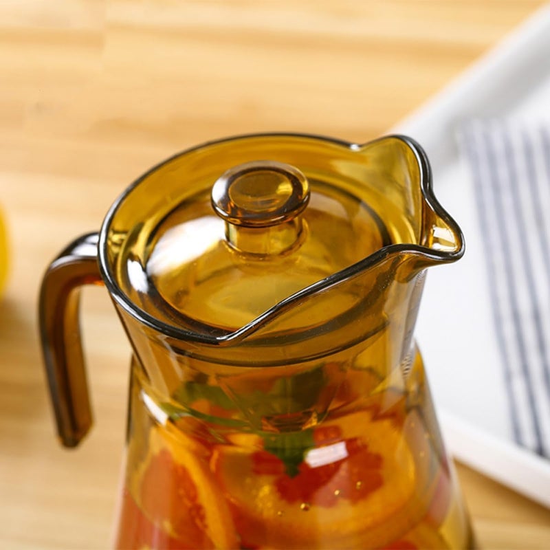 1500ml Tea Color Acrylic Water Pitcher PC Jug Cold Water Kettle Beverage Pitcher Juice Pot for Home Kitchen and Fridge Use - Image 5