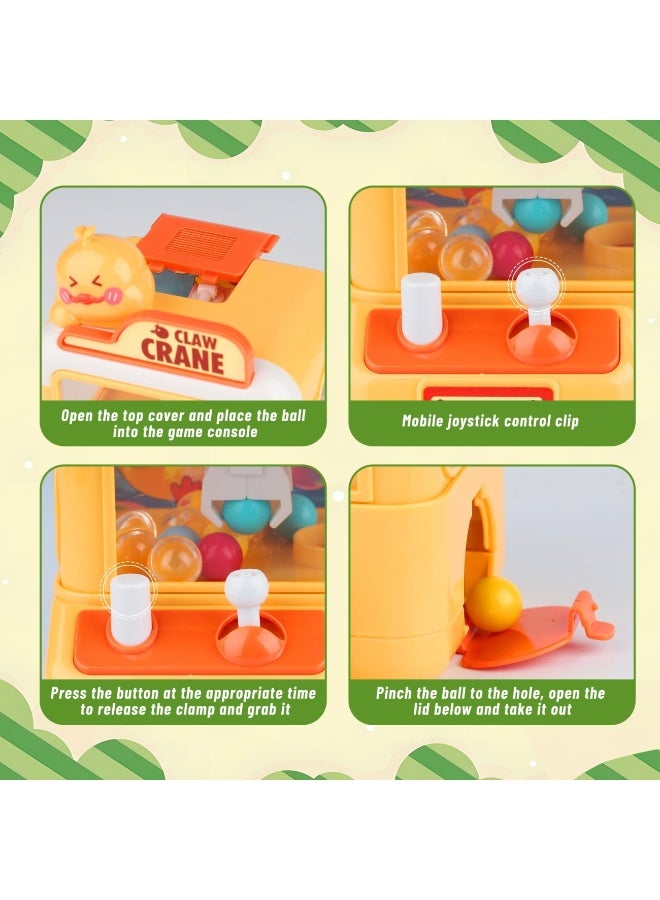آلة مخلب صغيرة مع 6 كرات للأطفال - لعبة آلة مخلب صغيرة ، موزع جائزة آلة المخلب ، لعبة البيع الآلي لعبة فينبول ، فكرة هدية عيد ميلاد عظيمة للأولاد والبنات (البط الأصفر) - Image 4