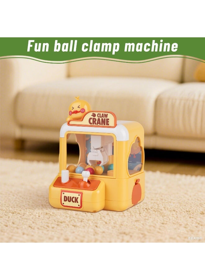آلة مخلب صغيرة مع 6 كرات للأطفال - لعبة آلة مخلب صغيرة ، موزع جائزة آلة المخلب ، لعبة البيع الآلي لعبة فينبول ، فكرة هدية عيد ميلاد عظيمة للأولاد والبنات (البط الأصفر) - Image 5