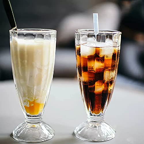 shreenath craft Glass Juice Milkshake Smoothies & Decoration Glasses - Clear, 350 Ml (Set of 4) - Image 4
