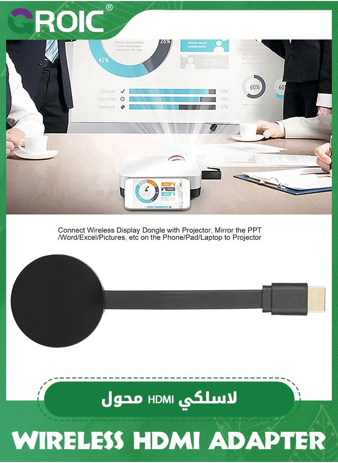 GROIC - Wireless Hdmi Display Dongle Adapter, Wireless Display for Iphone/Android/Ios/Mac to Tv/Monitor/Projector, Support Miracast Airplay Dlna - Image 1