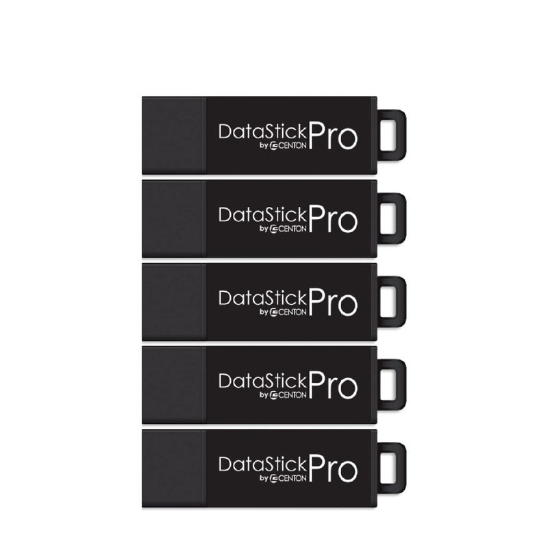 Centon Electronics MP Valuepack USB 3.2 Gen1 DataStick Pro Flash Drive, 8 GB, 5 USB Flash Drives, 5 Pack, Black - Image 1