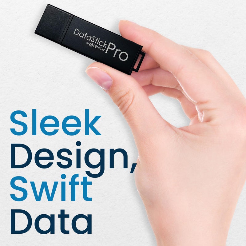 Centon Electronics MP Valuepack USB 3.2 Gen1 DataStick Pro Flash Drive, 8 GB, 5 USB Flash Drives, 5 Pack, Black - Image 3