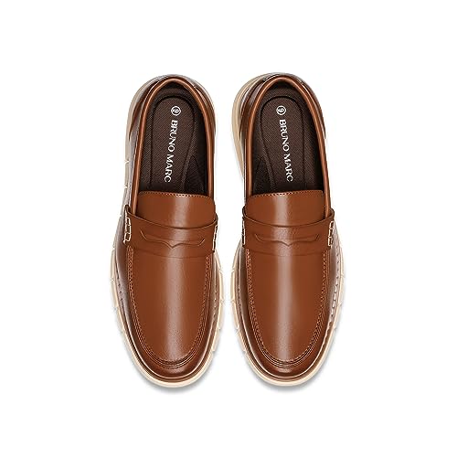 Bruno Marc Men's Casual Dress Shoes Slip-on Lightweight Penny Loafers EZFlex GlideBreeze,Size 8,Brown,SBLS2349M - Image 3