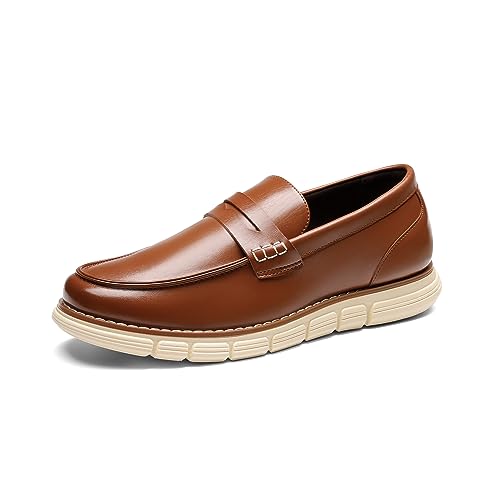 Bruno Marc Men's Casual Dress Shoes Slip-on Lightweight Penny Loafers EZFlex GlideBreeze,Size 8,Brown,SBLS2349M - Image 1