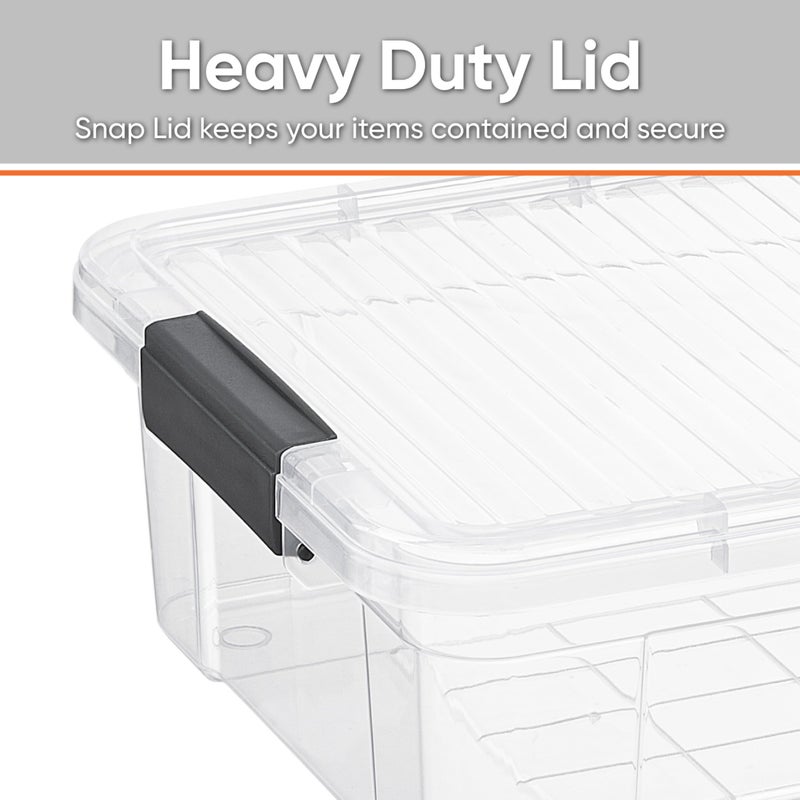 Superio Clear Storage Box with Lid, 13.7 Quart Plastic Container Bins for Organizing, Stackable Crates, BPA Free, Non Toxic, Odor Free, Organizers for Home, Office, School, and Dorm - Image 4