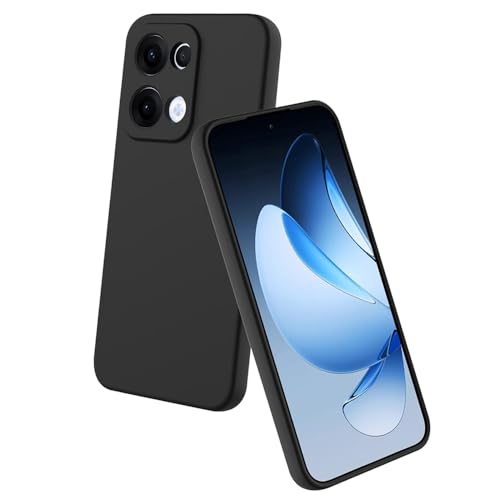 Casotec Back Cover for Oppo Reno13 5G | Full Camera Protection | Premium Liquid Silicon Case | Flexible Bumper Case for Oppo Reno13 5G (Black) - Image 1