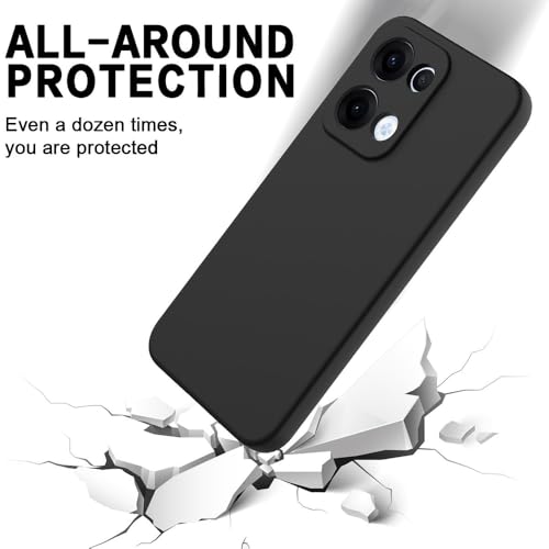 Casotec Back Cover for Oppo Reno13 5G | Full Camera Protection | Premium Liquid Silicon Case | Flexible Bumper Case for Oppo Reno13 5G (Black) - Image 4