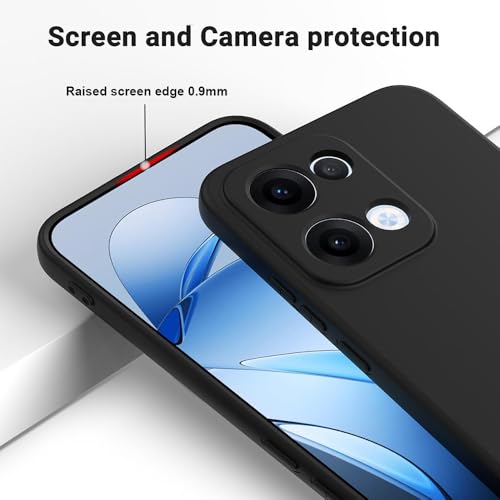Casotec Back Cover for Oppo Reno13 5G | Full Camera Protection | Premium Liquid Silicon Case | Flexible Bumper Case for Oppo Reno13 5G (Black) - Image 3