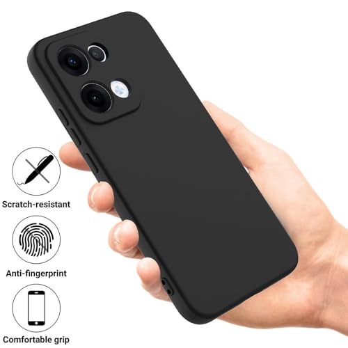Casotec Back Cover for Oppo Reno13 5G | Full Camera Protection | Premium Liquid Silicon Case | Flexible Bumper Case for Oppo Reno13 5G (Black) - Image 5