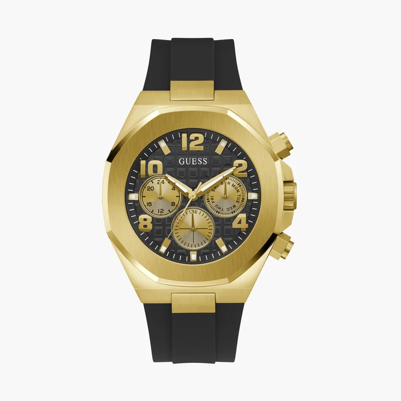جس Black Chronograph Watch for Men