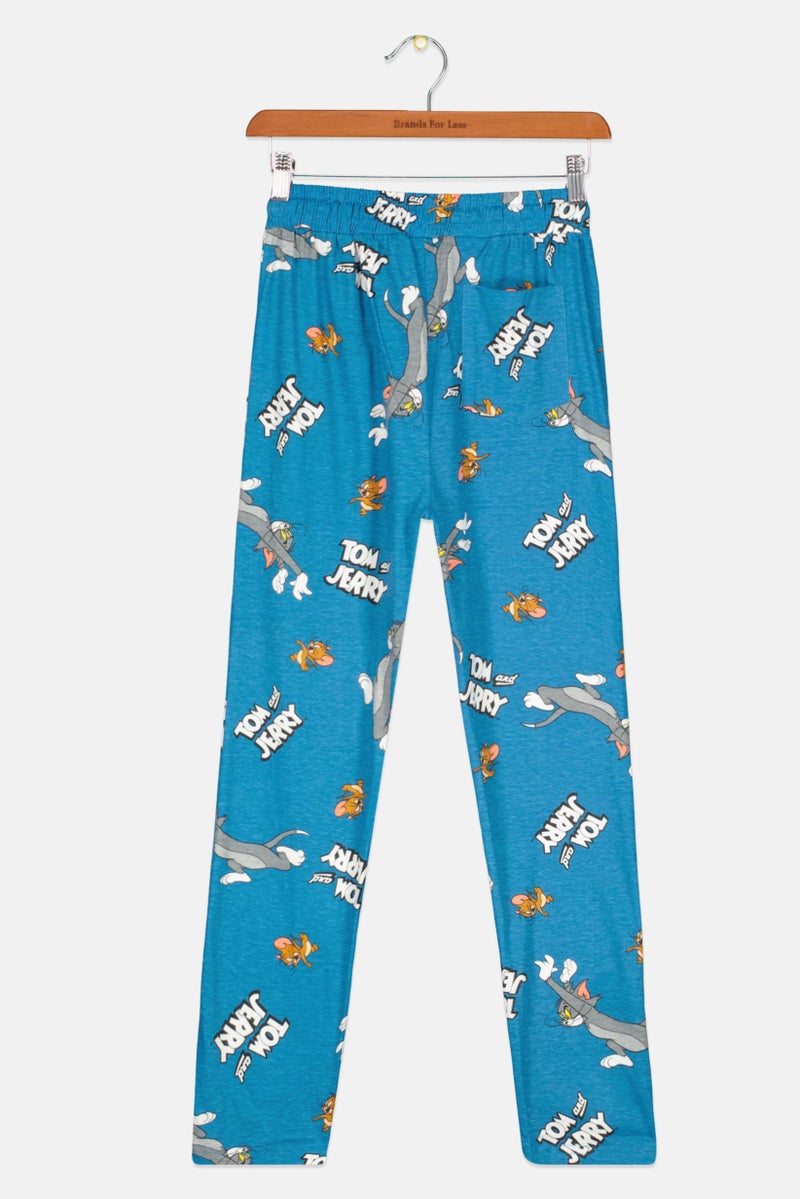 Tom And Jerry Kids Boy Allover Print Pyjama Bottom, Blue Combo - Image 2