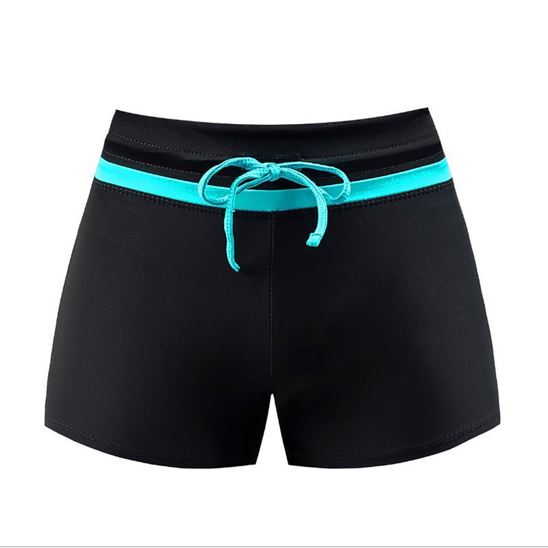 Europe and the United States summer yoga pants boxer swimming trunks women's hot spring conservative lace plus size boxer shorts swimming trunks black XL - Image 2