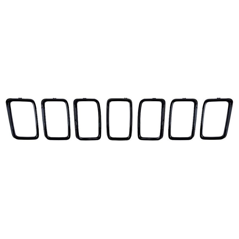 Generic Astra Depot Gloss Black Grill Rings Rims Cover Grille Inserts Compatible with 2017 2018 2019 2020 Jeep Grand Cherokee Accessories Body Kits 7pcs  - Image 1