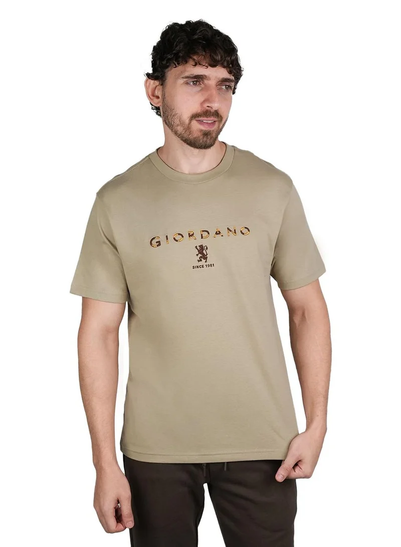 Men's Cotton Signature Print Slim Fit Tee