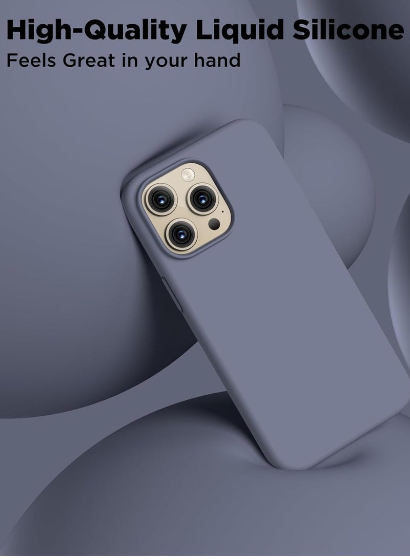 ELTRAZONE Compatible with iPhone 15 Pro Max Case, Liquid Silicone Case, Full Body Shockproof Protective Cover Slim Thin Phone Case with [Soft Anti-Scratch Microfiber Lining], 6.7 inch-Lavender Gray - Image 5