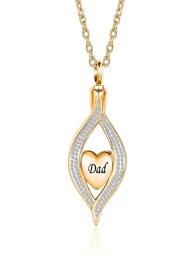 OutstandLong Teardrop Heart Mom Dad Grandma Cremation Urn Necklace for Ashes Human Holder Memorial Keepsake Pendant Jewelry - Image 1