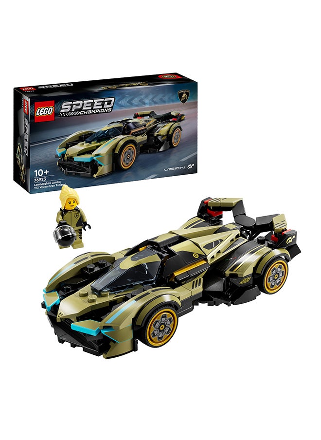 LEGO - Speed Champions Lamborghini Lambo V12 Vision GT Super Car Toy for 10 Plus Year Old Boys & Girls, Buildable Vehicle Model Set, Kids' Bedroom Decoration, Birthday Gift Idea 76923 (230 pieces) - Image 1