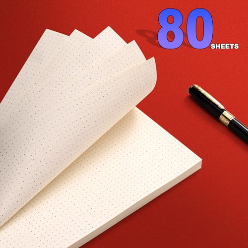 Tofun A5 Dot Grid Paper, 6 Hole Punched,A5 Dotted Refill Paper for Planner/Binders/Organizer, 8.3x5.6 Inch,80 Sheets,Beige,100GSM (1) - Image 3
