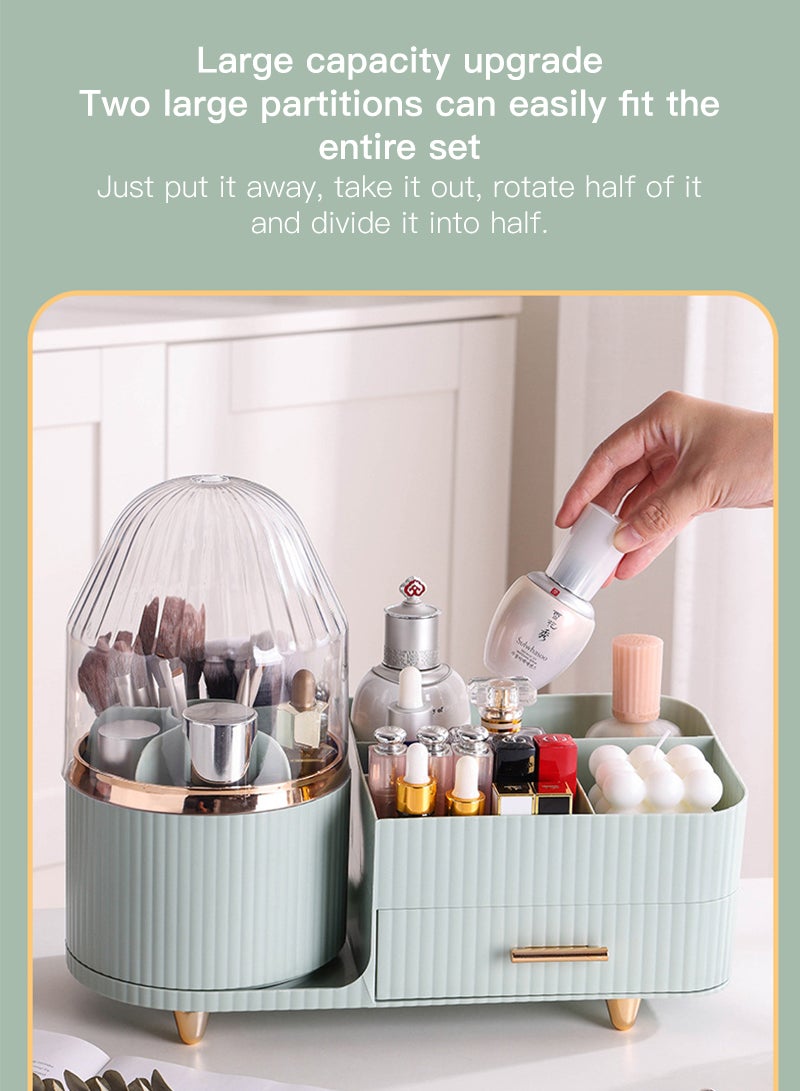 Sharpdo 360° Rotatable, Cosmetics Storage Box Storage Rack with Dustproof Cover 34*15.5*28CM - Image 5