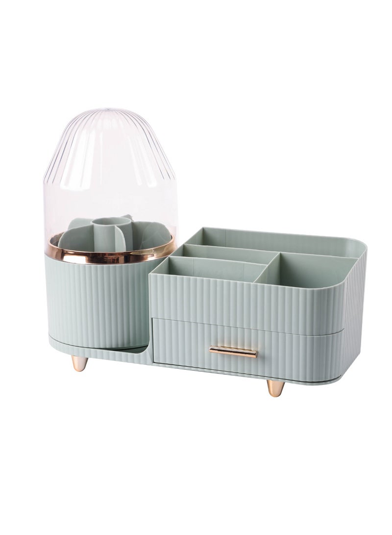 Sharpdo 360° Rotatable, Cosmetics Storage Box Storage Rack with Dustproof Cover 34*15.5*28CM - Image 3