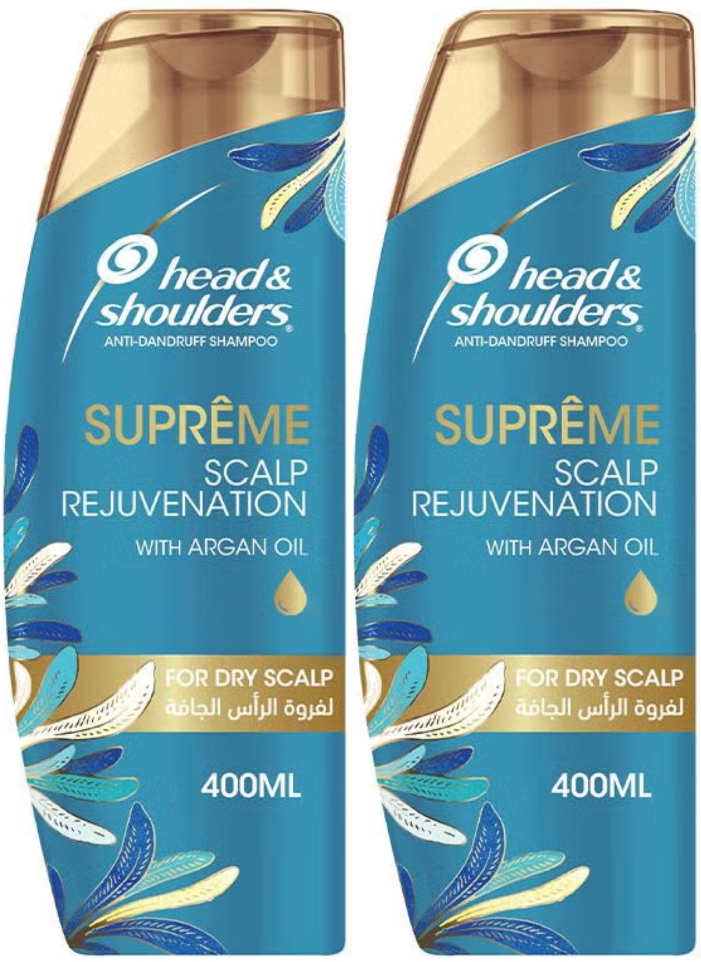 Head & Shoulders Supreme Anti-Dandruff Shampoo Scalp Rejuvenation For Dry Scalp with Argan Oil 400ML Set of 2