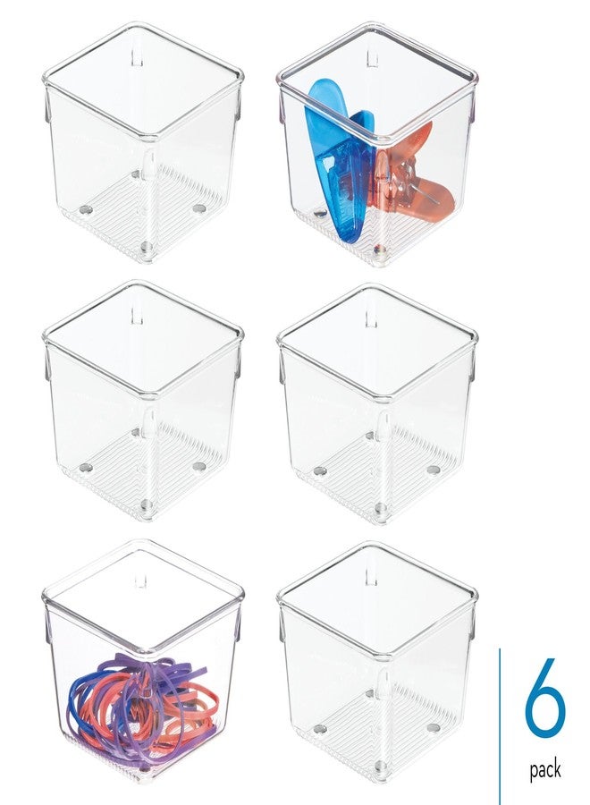 iDesign Plastic Drawer Organizer Bins - Storage for Kitchen, Bathroom, and Desk Drawers - Set of 6 - Clear - Image 2