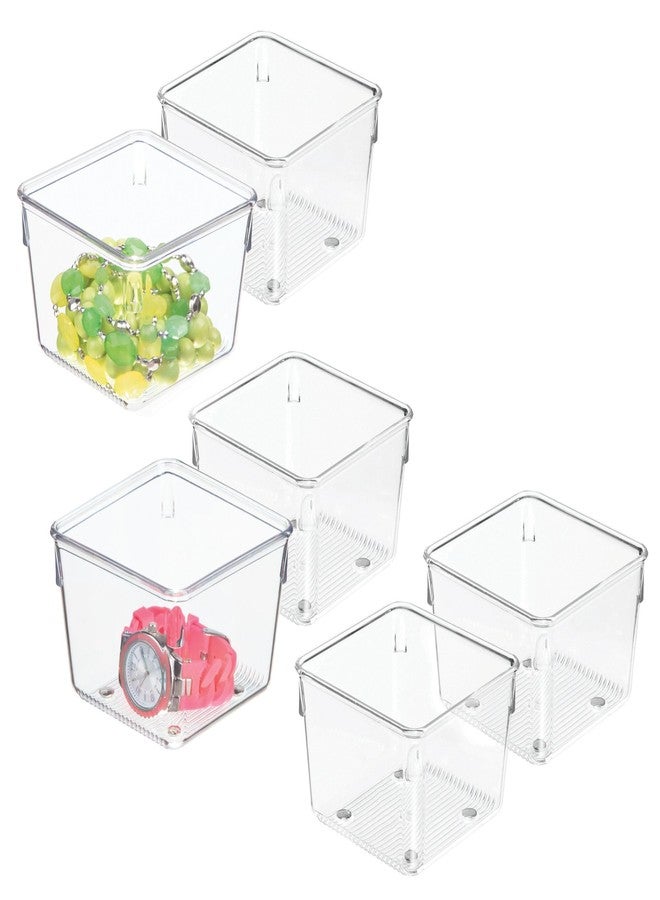 iDesign Plastic Drawer Organizer Bins - Storage for Kitchen, Bathroom, and Desk Drawers - Set of 6 - Clear - Image 1