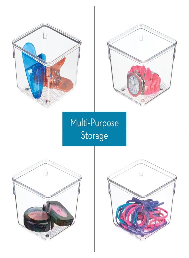 iDesign Plastic Drawer Organizer Bins - Storage for Kitchen, Bathroom, and Desk Drawers - Set of 6 - Clear - Image 4