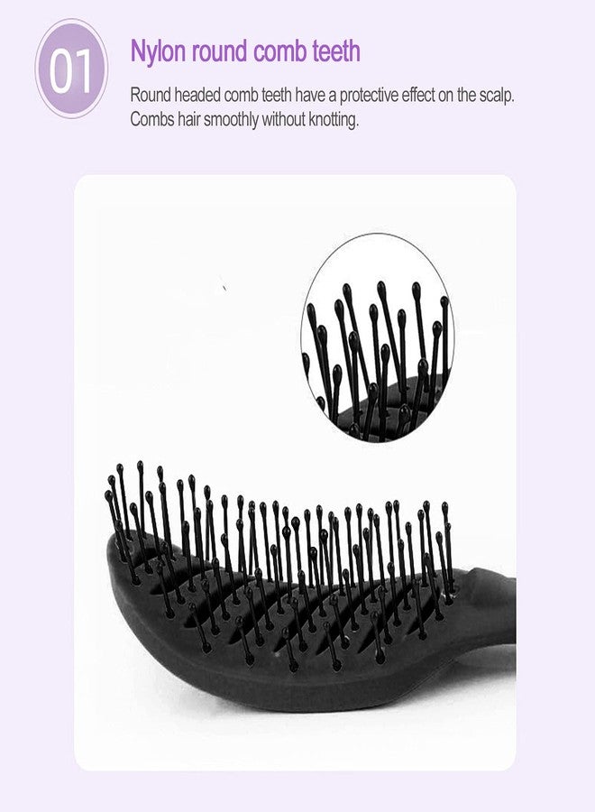 Sonew Curved Vented Brush, Professional Curved Vent Styling Hair Brushes Fast Drying Hair Detangling Massage Brush, Detangling Brush for Men and Women (Black) - Image 4